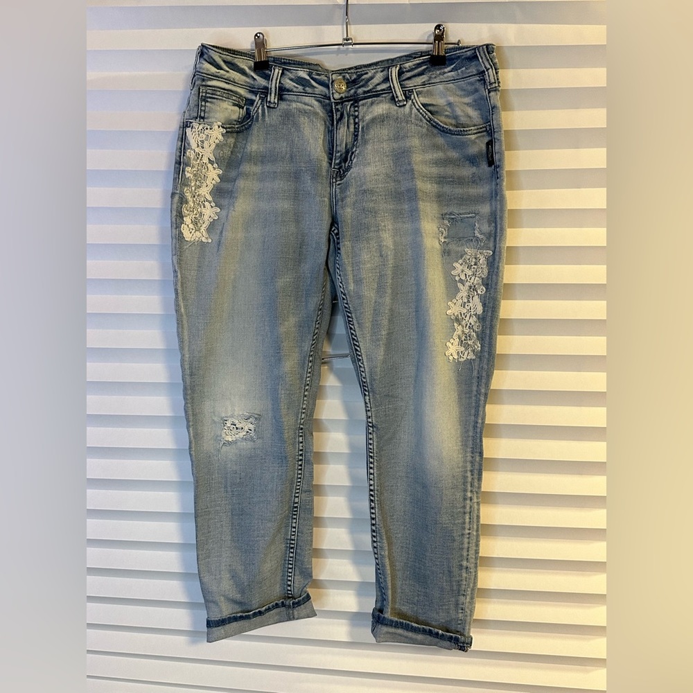 Women’s Silver Boyfriend Jeans W32/L25